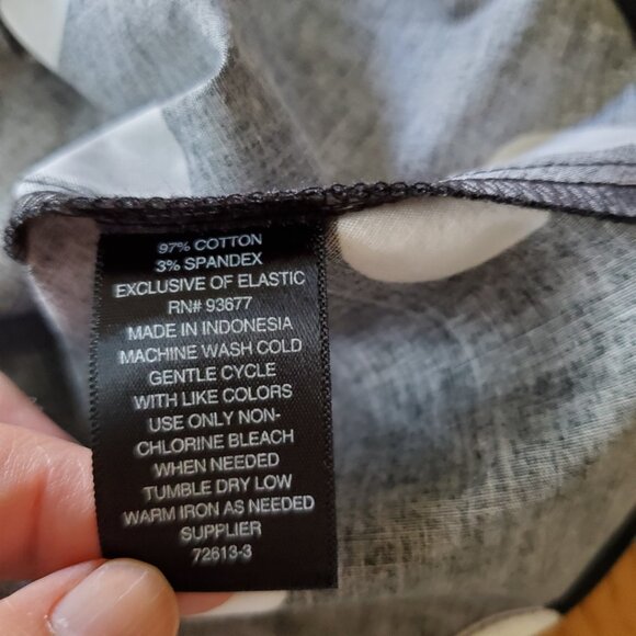 Black and White Polka Dot Flowy Button Up Short Sleeve Dress with Pockets Large - Picture 12 of 16